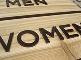 064 Cedar Men & Women Restroom - 2 Sign Set