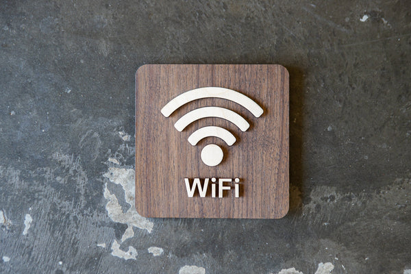 033 WiFi Wireless Internet Wood Sign