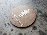 094 Gender Neutral Wood Restroom Sign with Braille