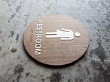 094 Gender Neutral Wood Restroom Sign with Braille