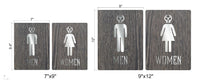 030 Day of the Dead Wood Bathroom Signs (Dia de los Muertos) - 2 Sign Set