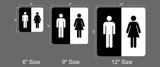 096 Square Unisex Wood Restroom Sign