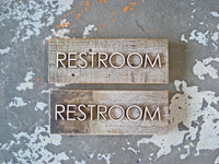 015 Reclaimed Barnwood Restroom Sign