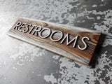 015 Reclaimed Barnwood Restroom Sign