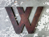 066 Large Rusted Metal Restroom Letters - 2 Letter Set - Shipped in 1 Day